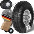 2 x Luftrad Bollerwagen Ø 260 mm 4.10/3.50-4 Bollerwagen Sackkarre silber Rad