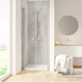 Duschtür in Nische mit Pendeltür SCHULTE Garant 2.0 ExpressPlus 100 cm Profil aluminium Klarglas schmutzabweisende Glasb - Silber