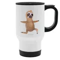 Mr. & Mrs. Panda Thermobecher Faultier Yoga - Geschenk, Warmhaltetasse, Namaste, Thermobecher für 400 ml, Spülmaschinenfest, Faultier Geschenk,
