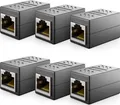 deleyCON 6 Stück RJ45 Kupplung (1000 Mbit) Gigabit LAN Kabel Verlängerung Netzwerkkabel Ethernet Adapter Verbinder Kompatibel zu Cat8, Cat7, Cat6, Cat5 Patchkabel DSL POE 2X RJ45 Buchse - Schwarz