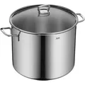 Silit Gemüse- Suppentopf Induktion 28cm, Glasdeckel, Topf 12l hoch, Edelstahl poliert, Topf groß Induktion, unbeschichtet, backofengeeignet
