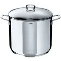 Suppentopf 12L Edelstahl 28cm Induktion mit Glasdeckel poliert hoch