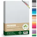 leevitex® Spannbettlaken Spannbettlaken Premium Elasthan, Gummizug: rundum, blickdicht, Anti-Pilling, 97% Baumwolle, 3% Elasthan, 40 cm Steg weiß 140 - 160 cm x 200 - 220 cm