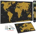 Weltkarte zum Rubbeln in Deutsch, XXL 82 x 43 cm/ Bonus Karte von Europa, Rub...