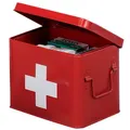 Medizin-Box aus Metall in Rot,  Medizinbox, Arzneischrank Länge: 22 cm, ZELLER