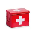 ZELLER 18115 Medizinbox Metall rot - 21,5 x 16 x 16 cm / Arzneimittelaufbewah...