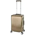 Travelhouse Tokyo Alu Reisekoffer Champagner Bordkoffer Hartschalenkoffer Reisegepäck Reisetrolley Trolley Handgepäckkoffer Kabinenkoffer 2X TSA ... - Gold