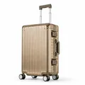 Travelhouse Tokyo 100% Aluminium Handgepäck-Reisekoffer 55cm Hartschalenkoffer Handgepäckkoffer 2X TSA Zahlenschloss 41,5L 4X Silent Move Doppelrollen - Gold