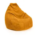 Lumaland Gaming Sitzsack XXL aus Cord | Gaming Sessel für Erwachsene & Teenager | Komfortabler Bean Bag 135 x 100 cm [Senfgelb]