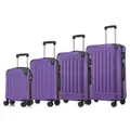 yonsly Premium Reisekoffer TSA-Schloss,YKK-Reißverschluss Hartschalen-Koffer Kabinenkoffer Rollkoffer Suitcase Handgepäck (Lila, S-M-L-XL-Set)