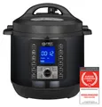 TZS First Austria Multikocher 6L, Schnellkochtopf elektrisch 1000W, 12 Programme, Timer, Edelstahl, Warmhaltefunktion, Dampfgarer, Reiskocher Grau-Schwarz