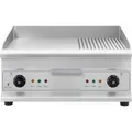 Royal Catering Elektro-Grillplatte - doppelt - 60 cm - glatt & geriffelt - 6.400 W