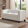 2er Sofa Couch Loungesofa Lille Kunstleder, weiß