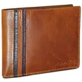 ROYALZ Leder Portemonnaie für Herren Geldbörse Vintage Geldbeutel Portmonee Etui 8 Kartenfächer Vintage, Farbe:Crunchy Braun