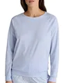 CALIDA Favourites Langarmshirt Damen, aus Baumwolle, pflegeleicht, mit Soften Bündchen Harmony Blue 48-50