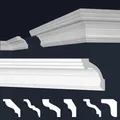 MARBET DESIGN Stuckleisten XPS Styropor weiß - Deckenleisten Deckenabschlussleisten E-Leisten - (30 Meter / 15 Leisten E-38)