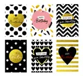 6 Premium Geburtstagskarten Happy Birthday 18x12cm + 6 Kuverts Geburtstag Karten