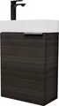Planetmöbel Waschbeckenunterschrank inkl. Keramikwaschbecken 40cm mit Armatur schwarz Gäste WC Anthrazit