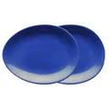 Luigi Colani Porzellan Tellerset  "ab ovo" oval 2 tlg. blau