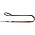 HUNTER PORTO Verstellbare Hundeführleine, Leder, nachhaltig, 1,5 x 200 cm, dunkelbraun/cognac