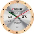 Wanduhr im Sägeblatt Design Parkside präzises Quarz Uhrwerk Ø 25 cm, Holz/Metall