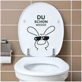 Deko Aufkleber WC Deckel Toilettendeckel Bad Badezimmer Klo Funsticker Toilettensitz Klodeckel lustiger Spruch selbstklebend (K153-13 Du schon wieder Hase)