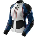 Rebelhorn Hardy 3.0 wasserdichte Damen Motorrad Textiljacke, grau-rot-blau, Größe L