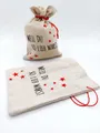 meytrade Adventskalender Adventssäckchen Jute Beutel mit Spruch weil du so lieb warst, für Geldgeschenke oder Süßigkeiten als Geschenkidee
