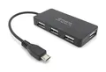 4 Port Micro USB 2.0 OTG Hub schwarz