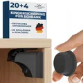 Hoffenbach Magnetische Kindersicherung 20 Schlösser + 4 Schlüssel – Schranksicherung & Schubladensicherung ohne Bohren – Unsichtbarer Magnetverschluss – Schwarz