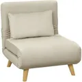 HOMCOM Schlafsessel Polyester Stahl Beige 72L x 78B x 79H cm