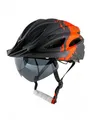Dynamischer City-Helm (Unisex) für Damen & Herren – Schwarz/Rot mit LED & Magnet-Visier – Urban Fahrradhelm, Ultraleicht 245g, 54-61cm