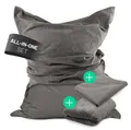 Lumaland Sitzsack 380l grau + Cordhülle