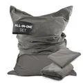 Lumaland Sitzsack Classic XXL All-in-One Set | Riesen Sitzsack XXL mit Cord & Outdoor Bezug für drinnen & draußen | Sofa Sessel mit im Innensack sicher verpackter EPS-Füllung – Hüllen Easy wechselbar
