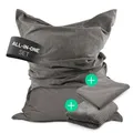 Lumaland XXL Sitzsack Outdoor + Cord Bezug Beanbag mit Füllung 380L EPS Perlen