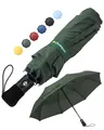 Chakipee Kompakter Reise Regenschirm Groß Sturmfest – Automatik Taschenschirm für Herren und Damen, Tragbarer 210T-Stoff 97 cm Spannweite 8 Rippen Schirm Grün