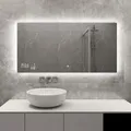 Heidenfeld Spiegel Infrarotheizung | HF-HS200 mit Touchpanel - 𝟭𝟬 𝐉𝐀𝐇𝐑𝐄 𝐆𝐀𝐑𝐀𝐍𝐓𝐈𝐄 - 350 Watt - 100 x 60 cm - WiFi Badspiegel - Badezimmerspiegel - Infrarot Heizung Spiegel - Wandheizung