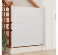 vidaXL Haustür, Haustier-Barriere Ausziehbar Weiß 117,5x125 cm