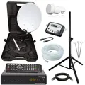 Camping SAT Anlage 40cm Schüssel mit HD Receiver Kabel LNB SAT-Finder und STATIV