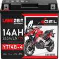 Langzeit Gel Motorradbatterie YT14B-4 14Ah 12V