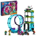 LEGO 60361 City Stuntz Ultimative Stuntfahrer-Challenge, 3in1 Stunts für 1 oder 2 Spieler Action, mit 2 schwungradbetriebenen Spielzeug-Motorrädern für Kinder, 2023 Set