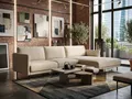 Ecksofa Rolf Benz freistil 133 Recamiere rechts Stoff Hellelfenbein 307x185cm