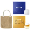 3tlg. Set | NIVEA Eau de Toilette EdT Sun & Creme - Duft + Sisal Tote Bag