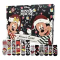 United Labels Disney Minnie Mouse Adventskalender mit 12 Paar Socken für Damen, Größe 35-41, Kalender mit Sneaker und langen Socken, Weihnachtskalender Geschenk