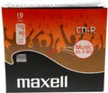 Maxell CD-Rohling 10 Maxell Rohlinge CD-R Audio 80 Minuten Musik Jewelcase
