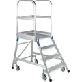 Podesttreppe 4 Plattform-H.960mm Stufen u.Plattfom Alu.geriffelt eins.ZARGES