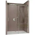 doporro Dusch-Schiebetür Duschtür Nischentür Duschabtrennung Duschkabine Klarglas Teramo4, 140x195 cm, Einscheibensicherheitsglas 140 cm x 195 cm