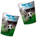 4 stabile Kunststoff-Becher * FUSSBALL-STADION * mit Holografie-Effe (US IMPORT)