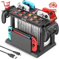 Kytok Switch Aufbewahrung mit 28 Spielkarten 2 Pro-Controller TV-Dock