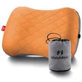 Hioutdoor Aufblasbares Kissen Kopfkissen für Camping mit Abziehbarem Kissenbezug Luftkissen Strandkissen Ergonomisches Reisekissen Outdoor Inflatable Travel Neck Pillow Bequemes Schlafkissen (Orange)
